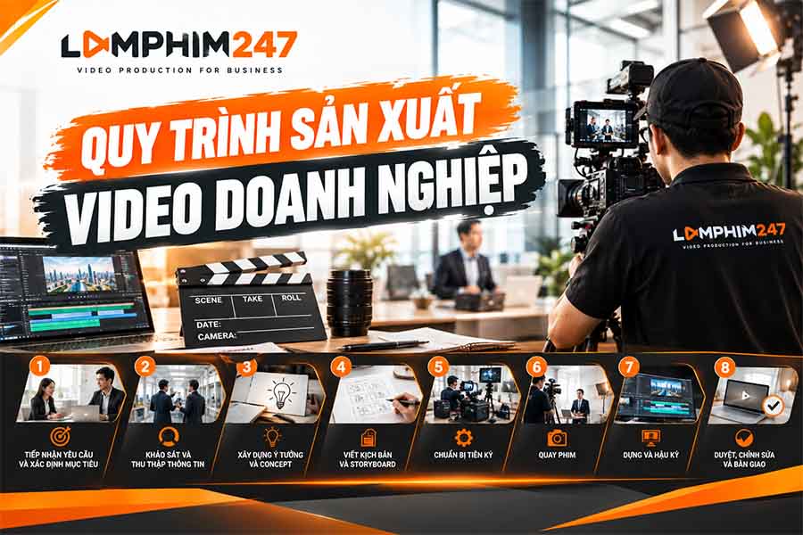 Quy trình sản xuất video doanh nghiệp gồm những bước nào?